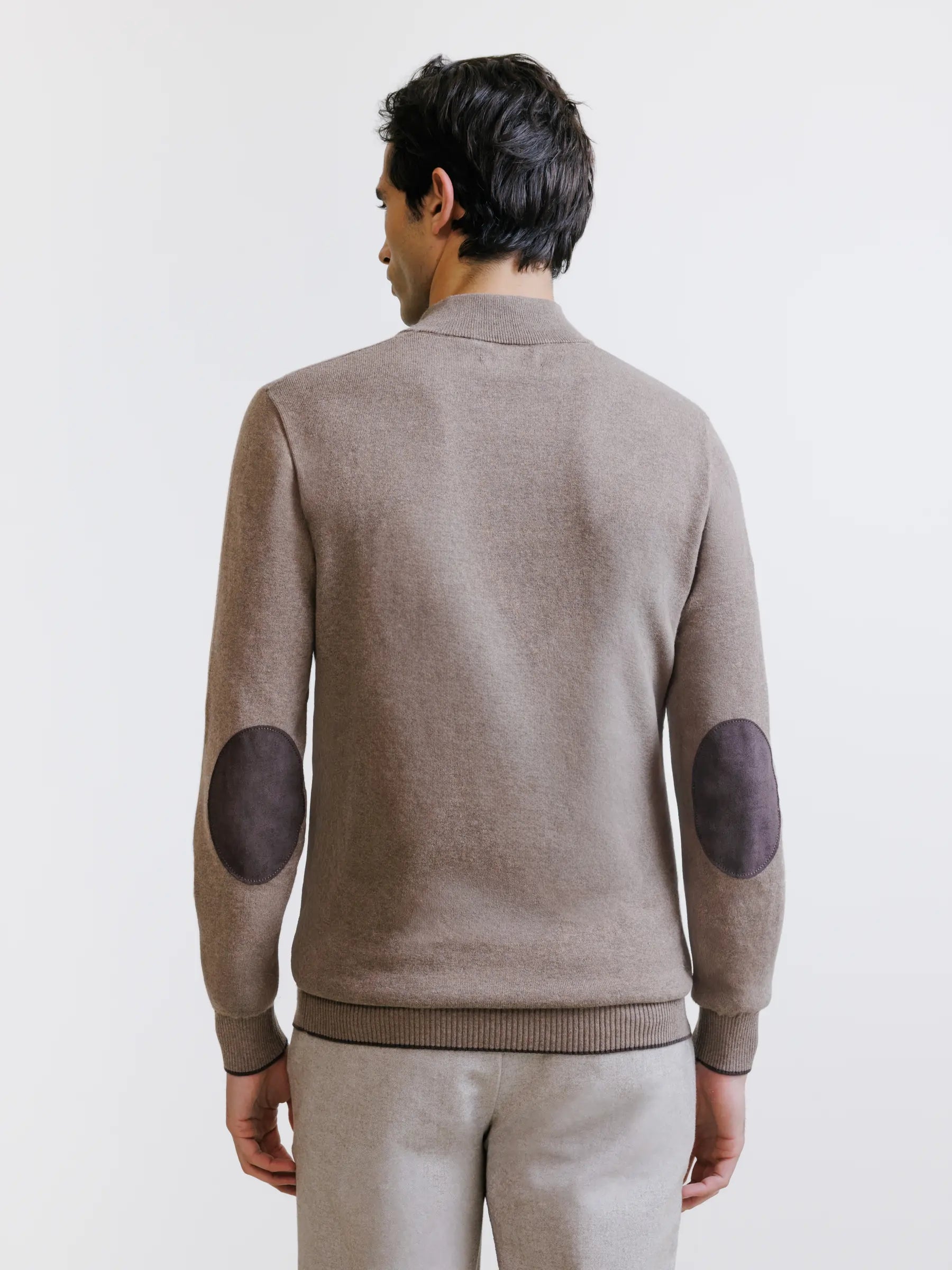 Pull col montant taupe