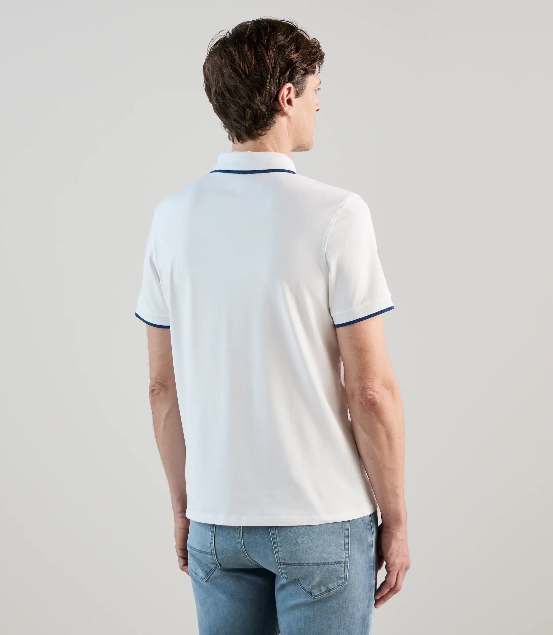 Polo à col zippé blanc - IZAC