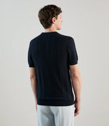 Polo en maille semi - ajouré marine - IZAC