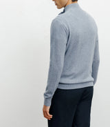 Pull col montant 100% cachemire indigo