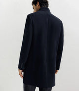 City coat with navy mao collar