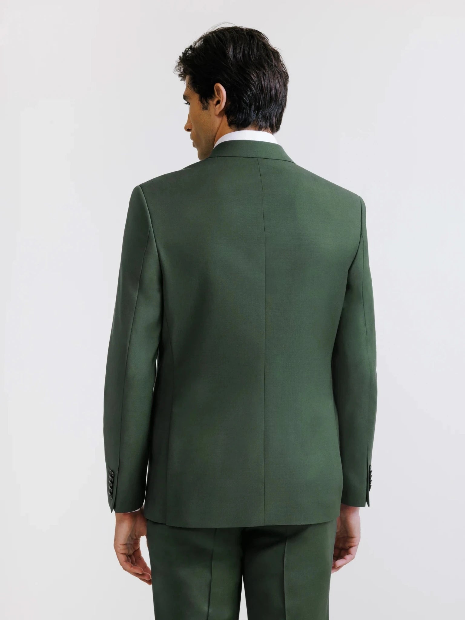 Costume 2 boutons laine majoritaire vert foncé - IZAC