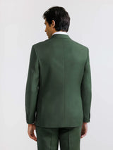 Two-button dark green wool-blend suit