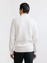 Pull col roulé en maille côtelée écru - IZAC