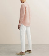 Regular shirt 100% orange linen