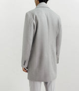 City coat with removable trim, light grey