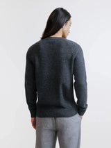 Pull en laine col rond anthracite