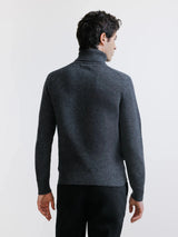 Pull en laine col roulé anthracite