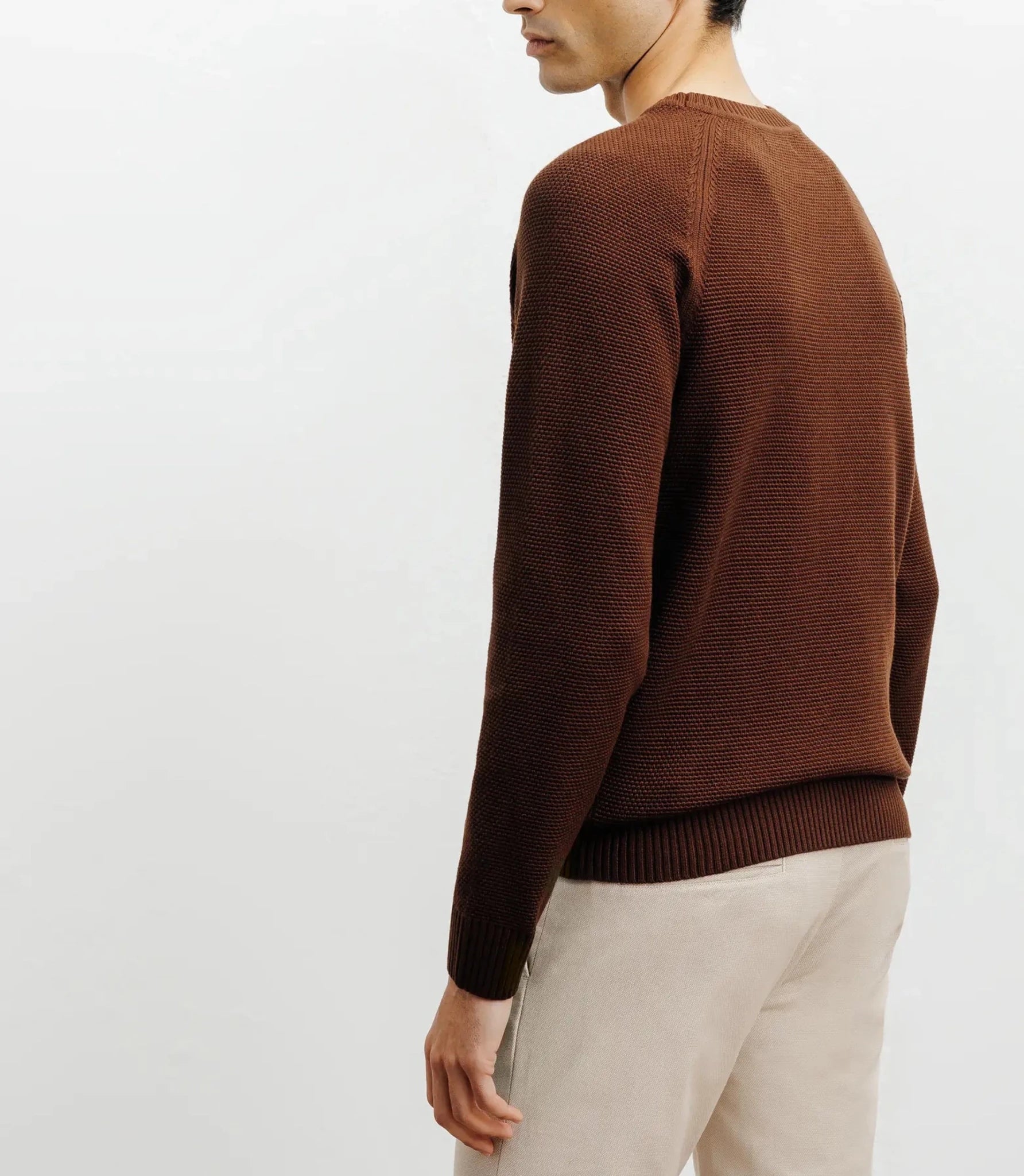 Pull col rond jeux de points chocolat - IZAC
