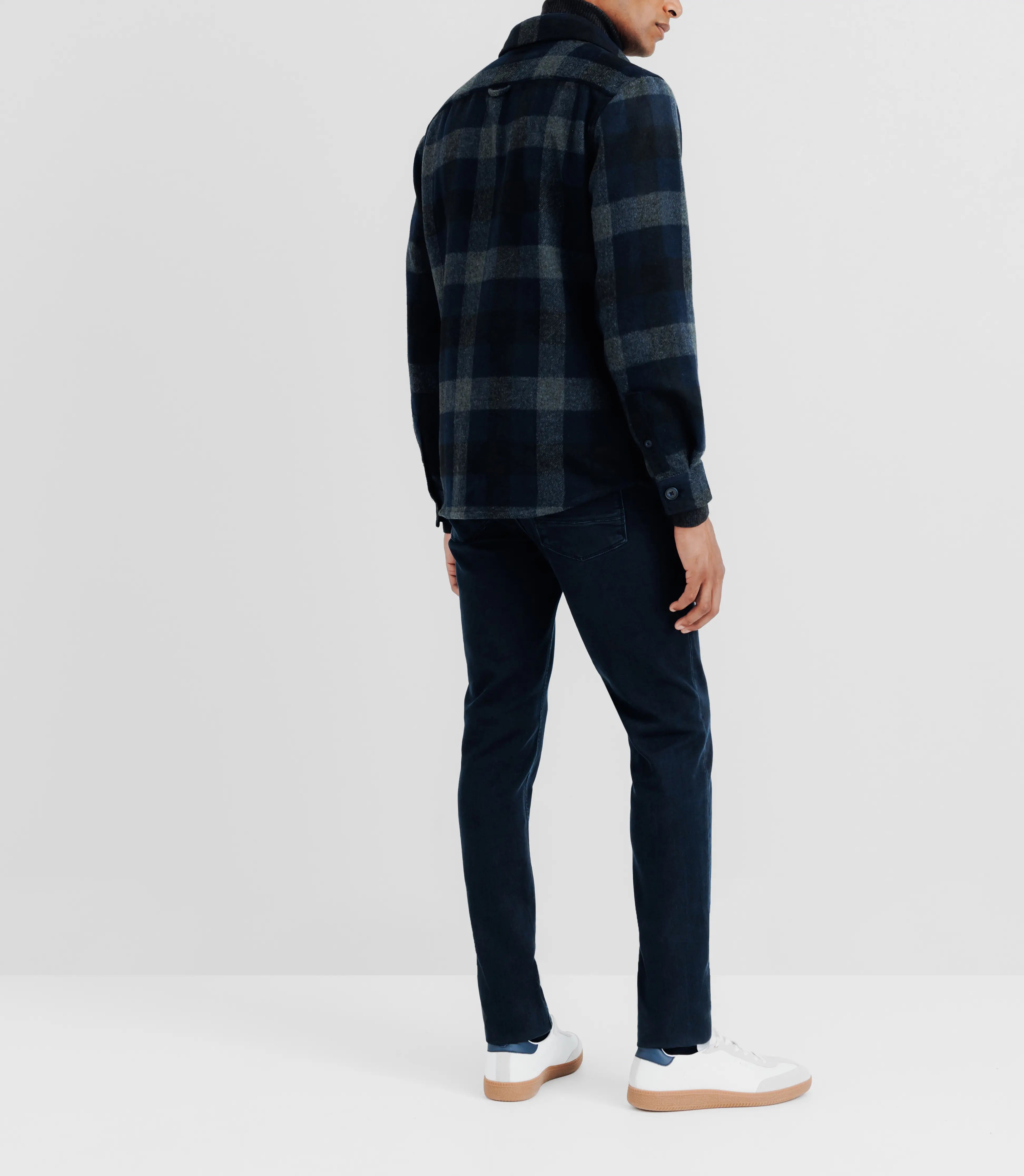 Surchemise col classique à grands carreaux marine - IZAC