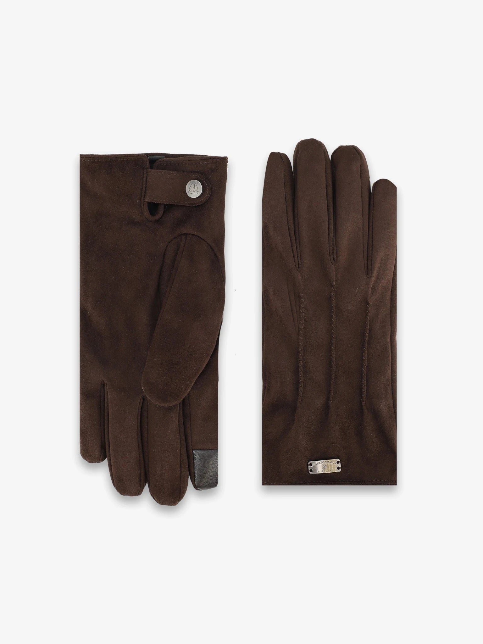 Gants unis en suède marron - IZAC