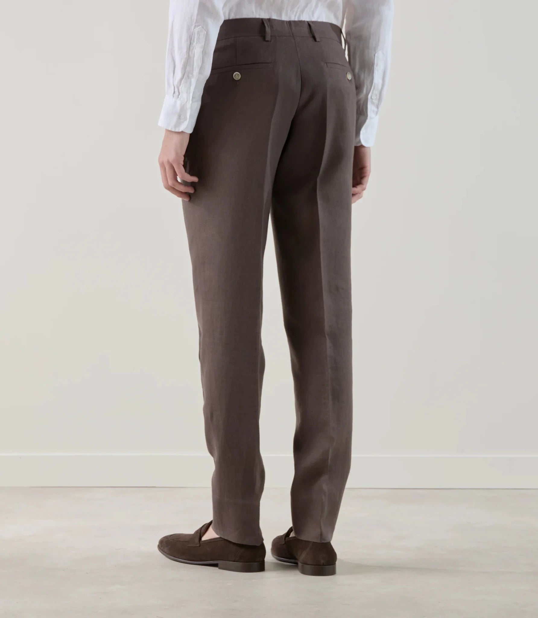 Pantalon ville 100% lin marron - IZAC