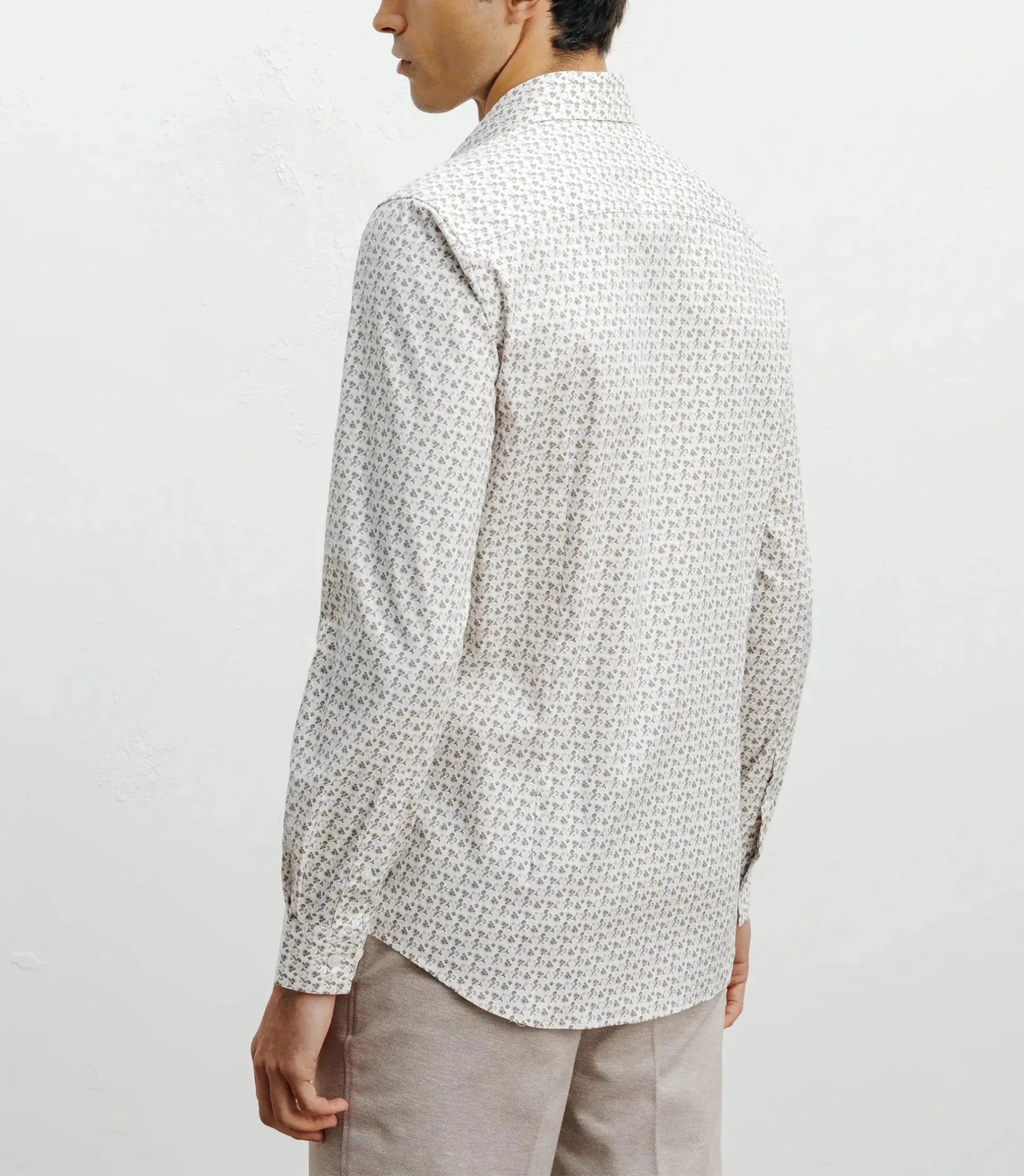 Chemise casual à imprimé fleurs beige - IZAC