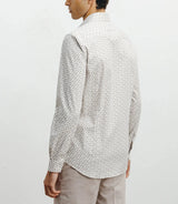 Chemise casual à imprimé fleurs beige