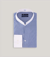 Chemise col philosophe bleue