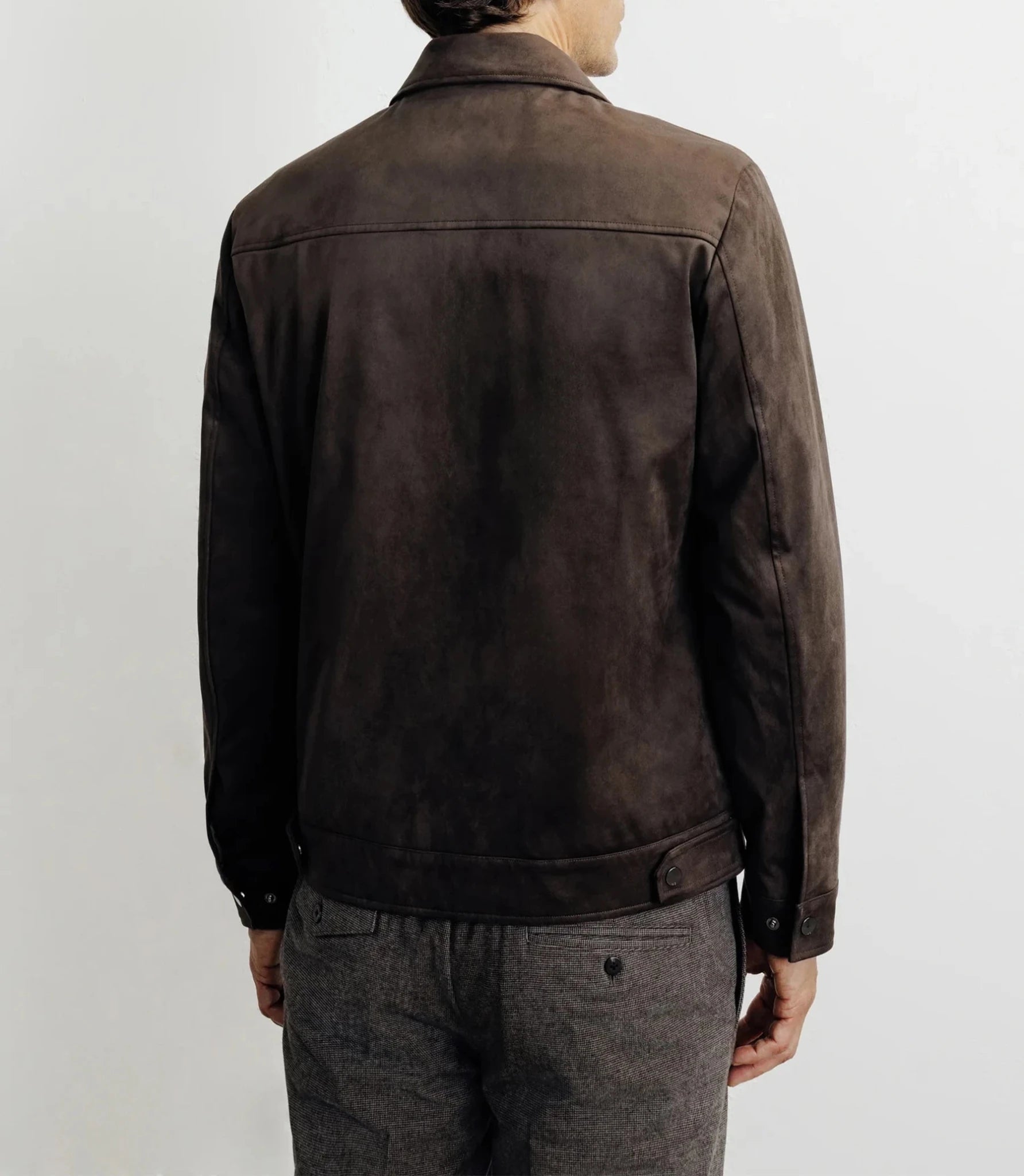 Blouson col chemise marron