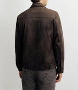 Blouson col chemise marron