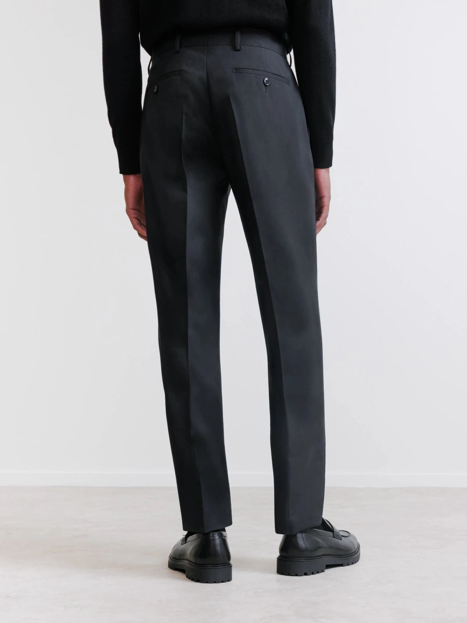 Pantalon ville 100% laine noir