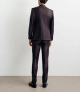 2-button suit, majority burgundy wool f