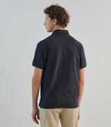Polo col boutonné marine - IZAC