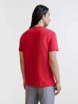 Dark red short-sleeved T-shirt
