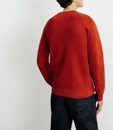 Round-neck sweater in red c