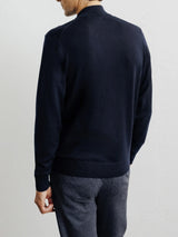 Navy half-zip jumper