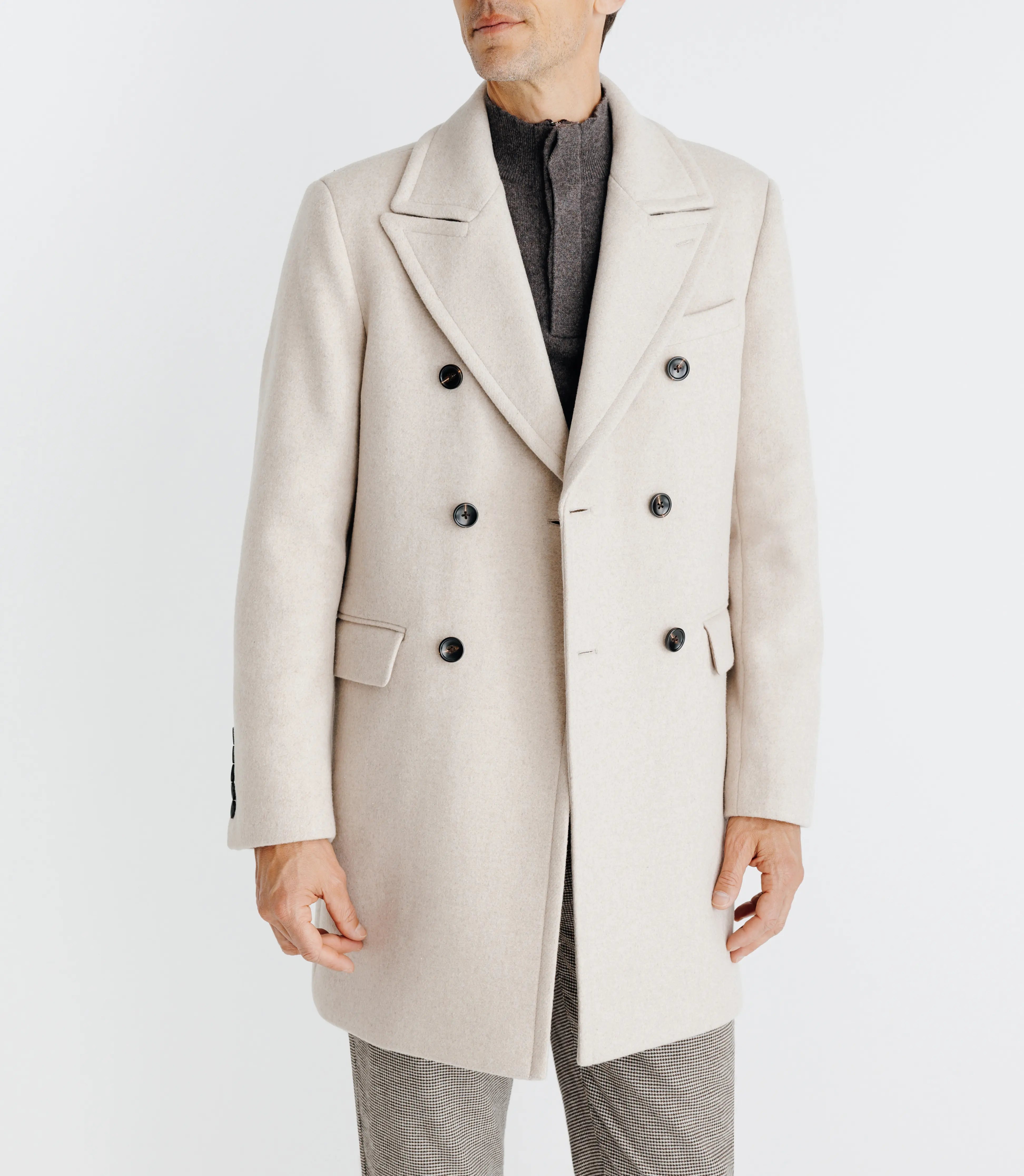 Manteau croisé beige - IZAC