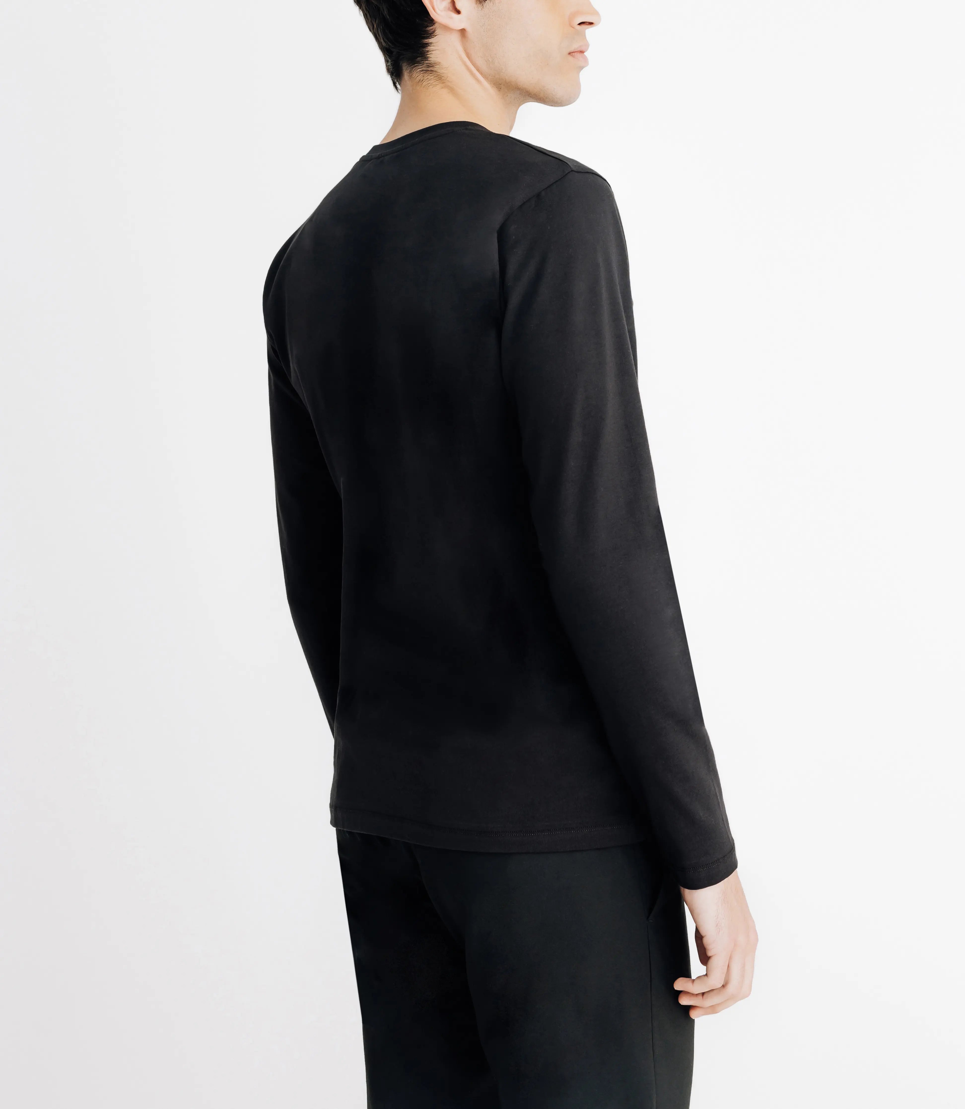 T-shirt en jersey manches longues noir - IZAC