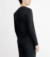 T-shirt en jersey manches longues noir - IZAC