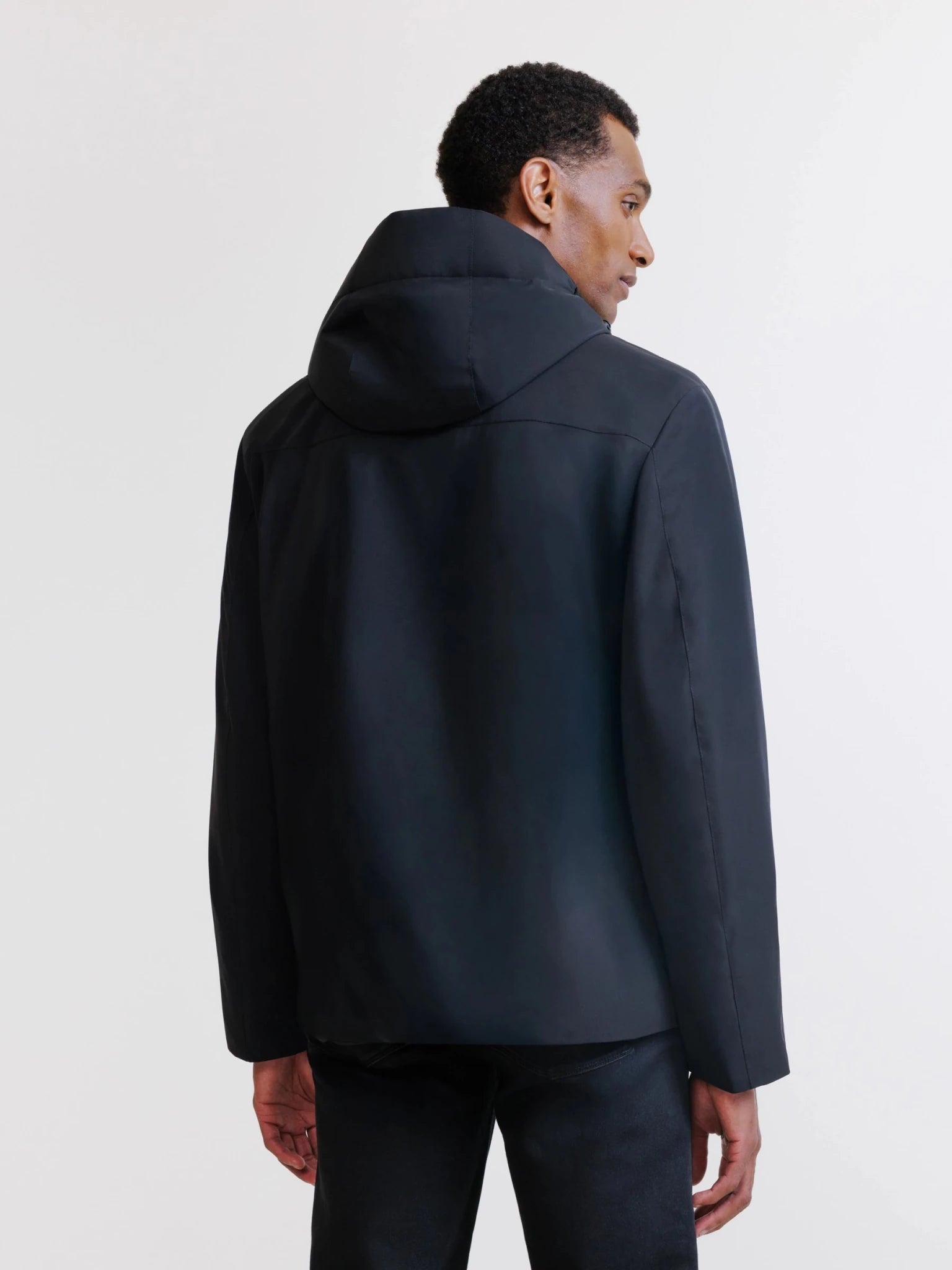 Black hooded jacket