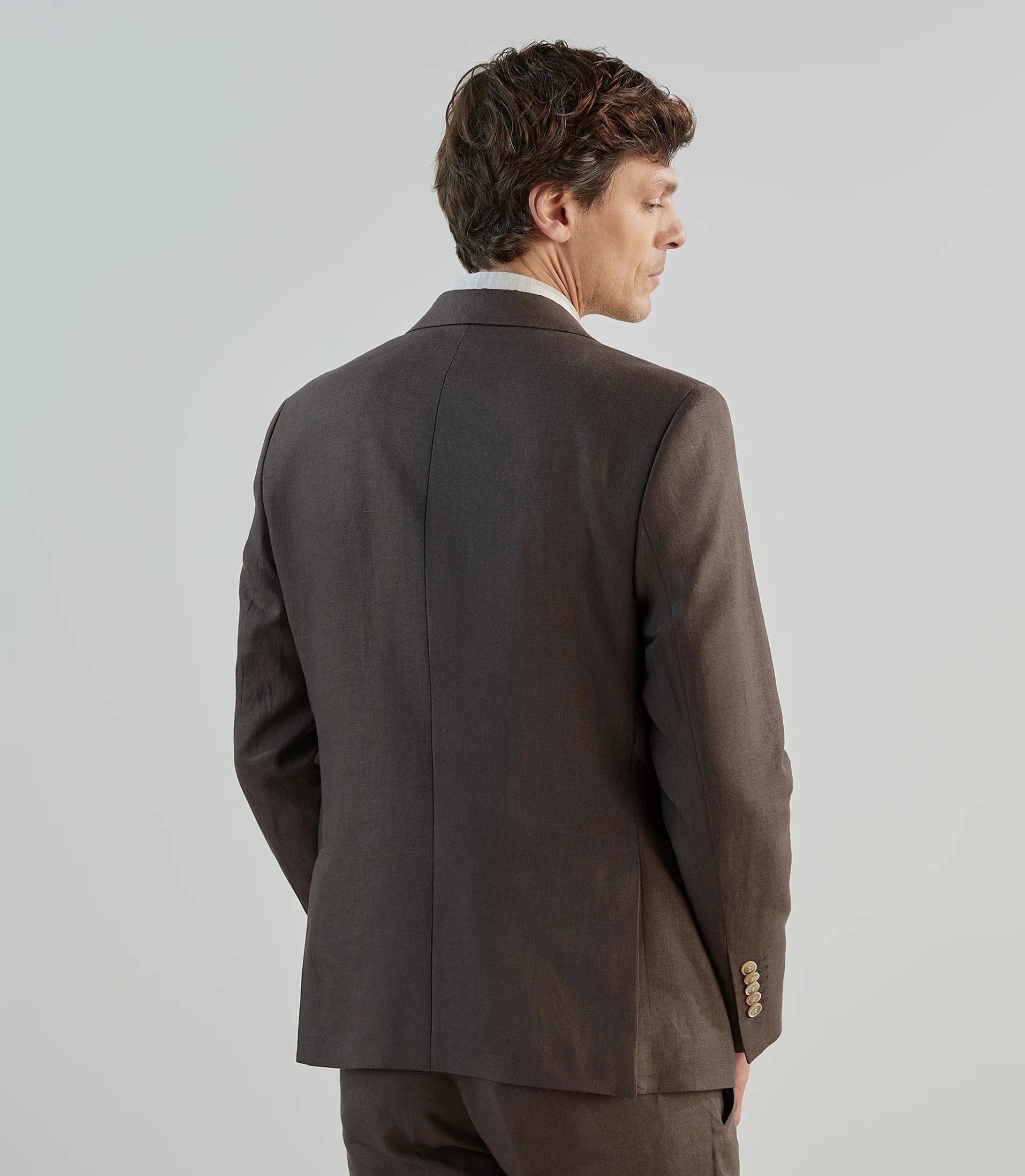 Veste ville 100% lin marron