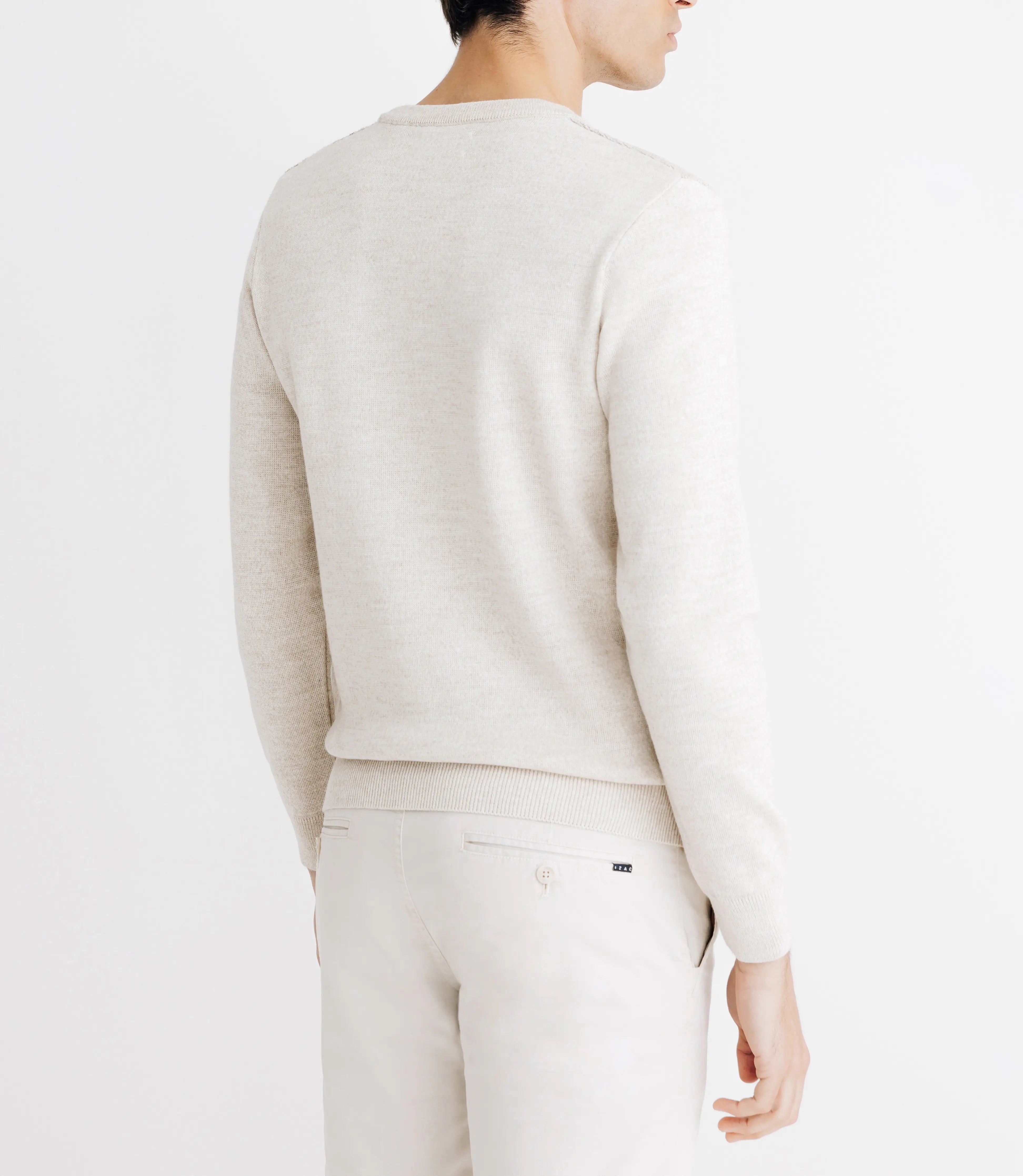 Pull col rond beige - IZAC