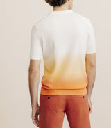 Polo en maille dégradé pêche