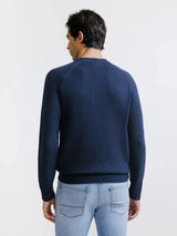 Pull en laine col rond marine
