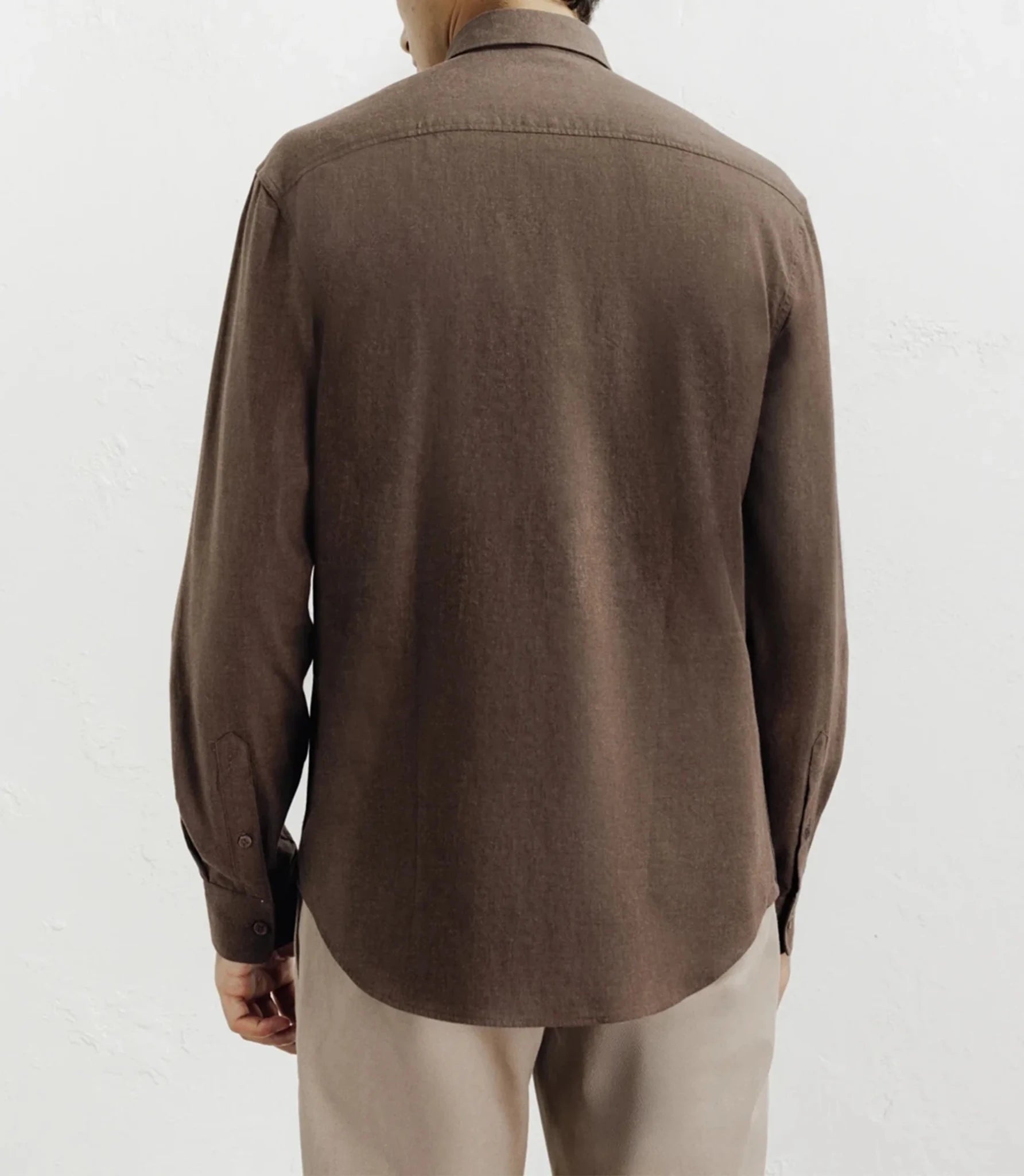 Chemise casual avec col boutonné marron