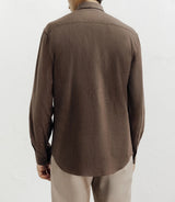 Chemise casual avec col boutonné marron