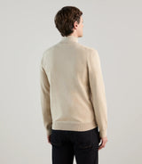 Gilet zippé en maille torsadée beige - IZAC