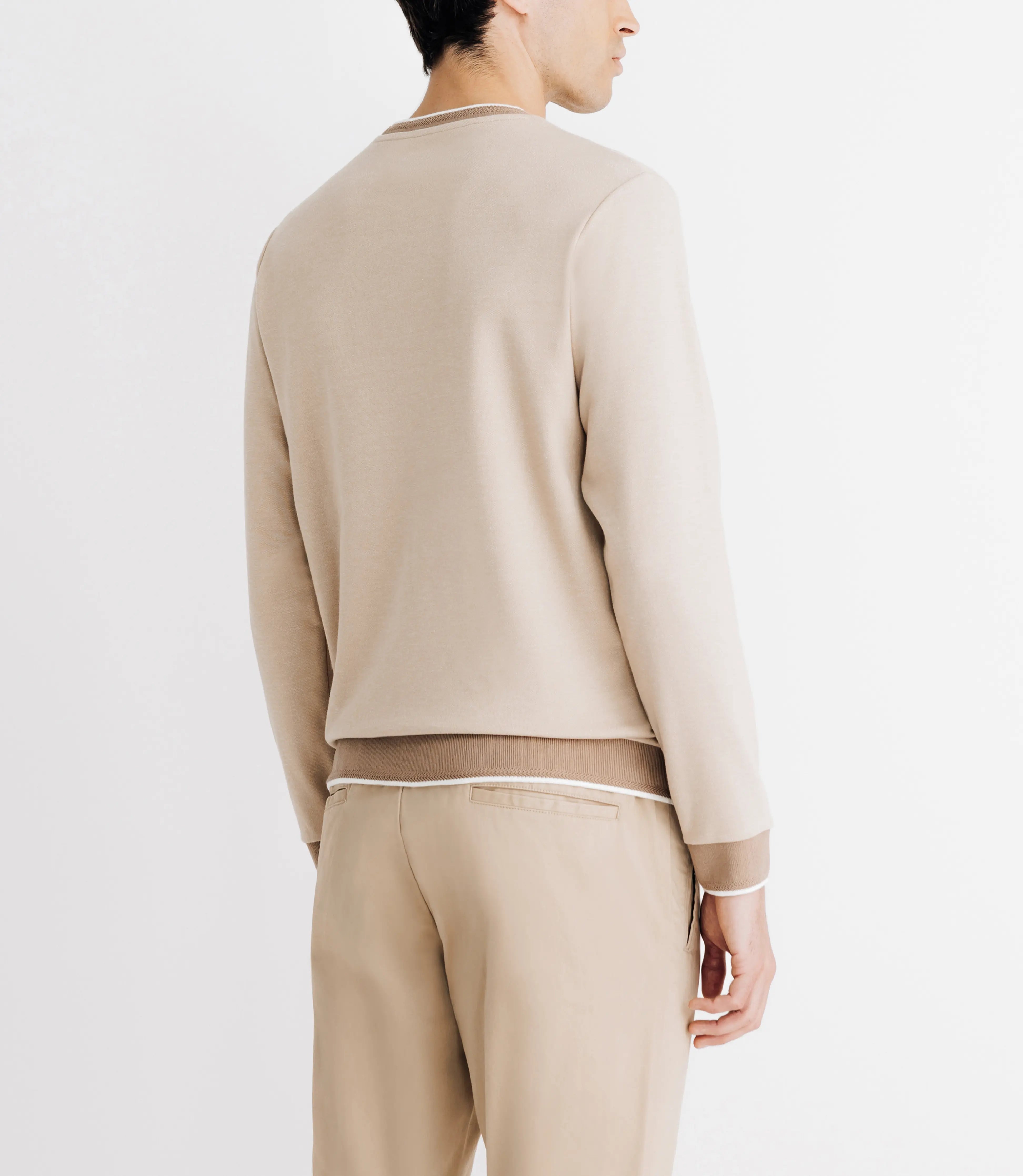 T-shirt col rond avec poche beige - IZAC