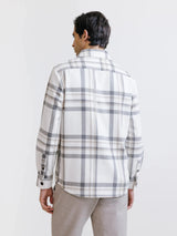Oversized ecru check overshirt