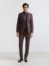 Brown 2-button wool blend suit