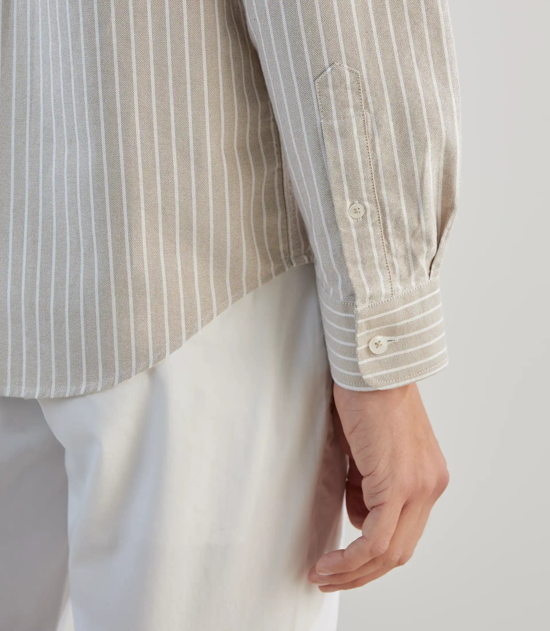 Chemise casual avec col boutonné beige - IZAC