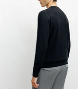 100% black cashmere round neck sweater