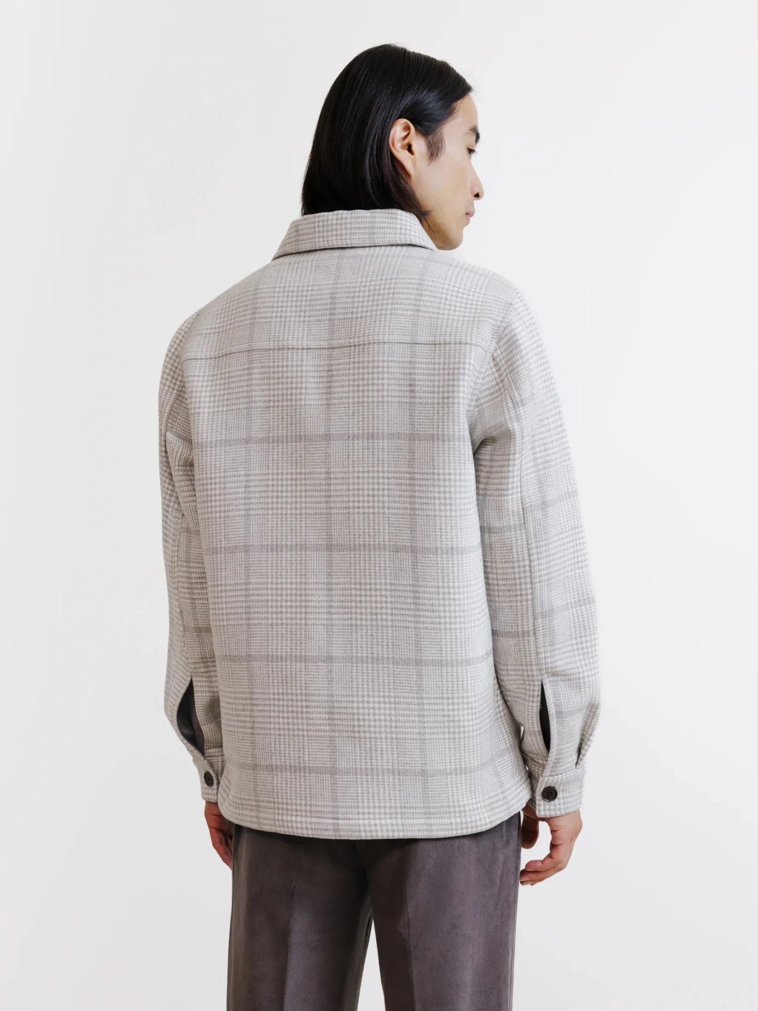 Veste 3 poches à carreaux gris clair - IZAC
