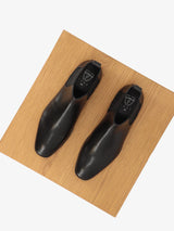 Bottine chelsea en cuir lisse noir - IZAC
