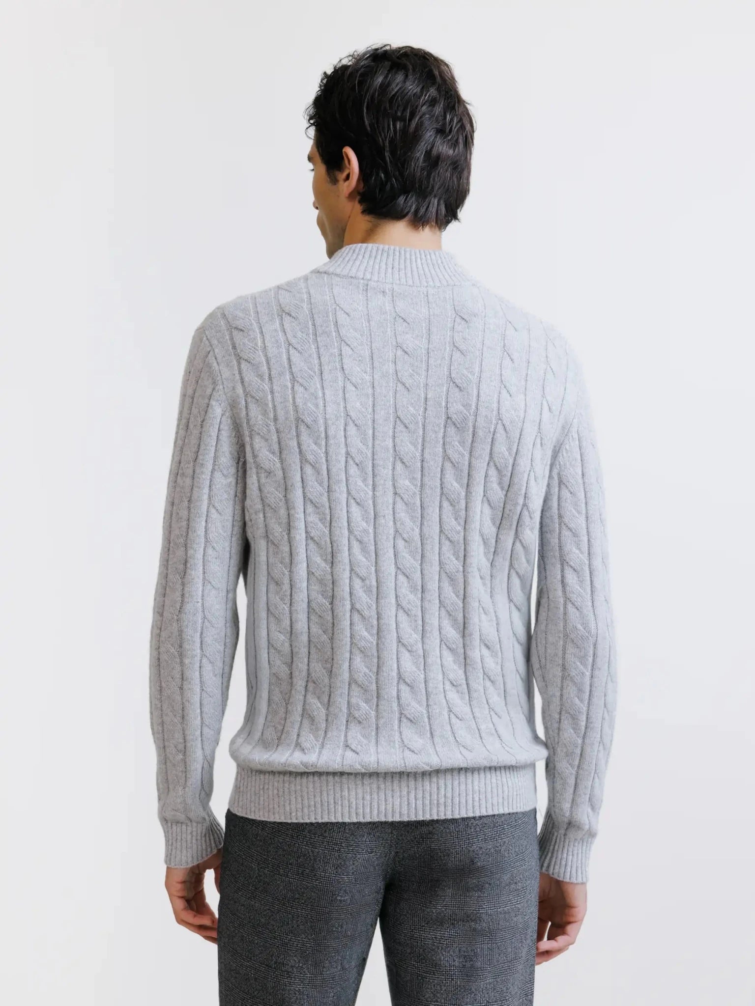 Pull col montant demi-zip gris chiné - IZAC