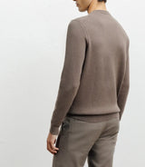 Pull col rond fantaisie chatain