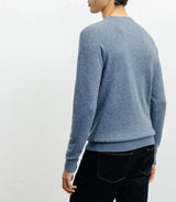 Round-neck wool sweater indigo