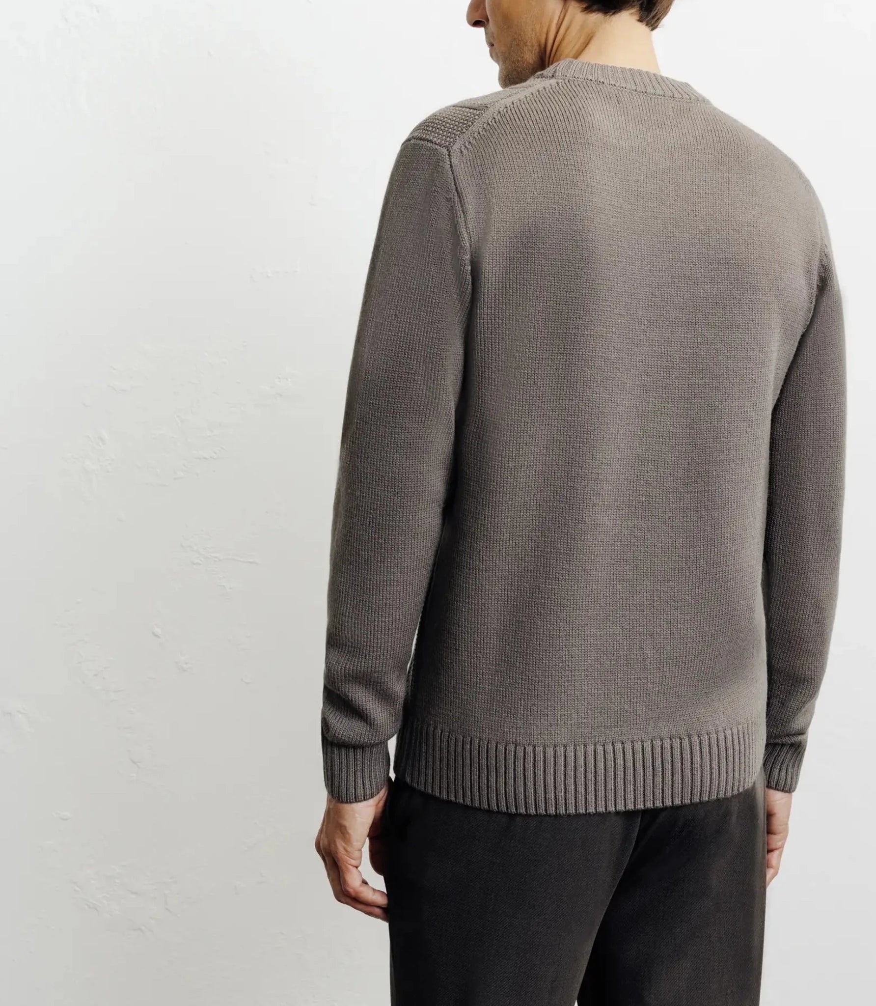 Pull col rond taupe - IZAC