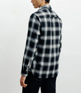 Chemise casual à petits carreaux marine